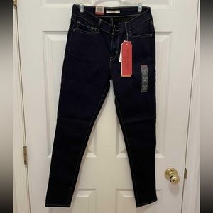BNWT WOMENS ORIGINAL LEVIS DARK BLUE SKINNY JEANS
